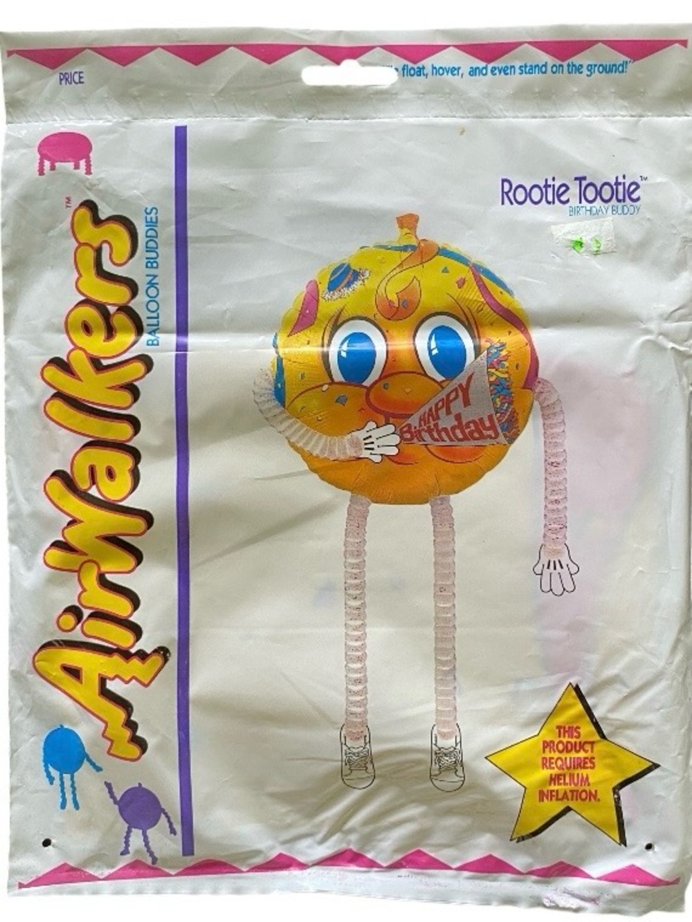 Vintage Anagram Airwalkers Rootie Tootie Birthday Buddy Foil Balloon New Rare